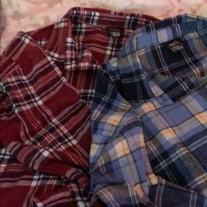 Blue and red flannel